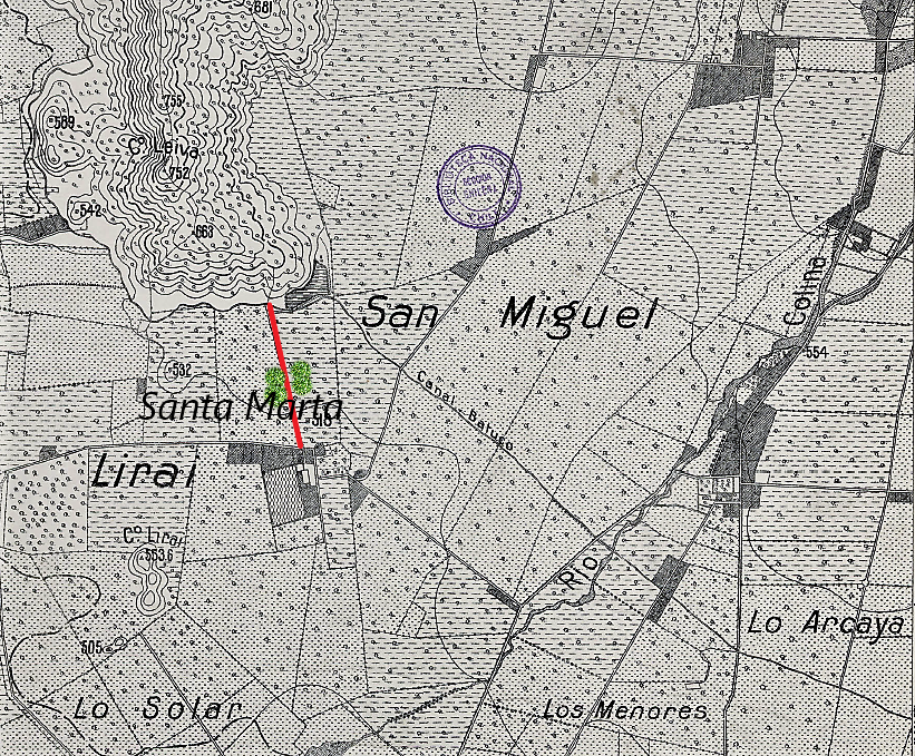 Comuna de Colina, Región Metropolitana (Base mapa I.G.M, 1919)