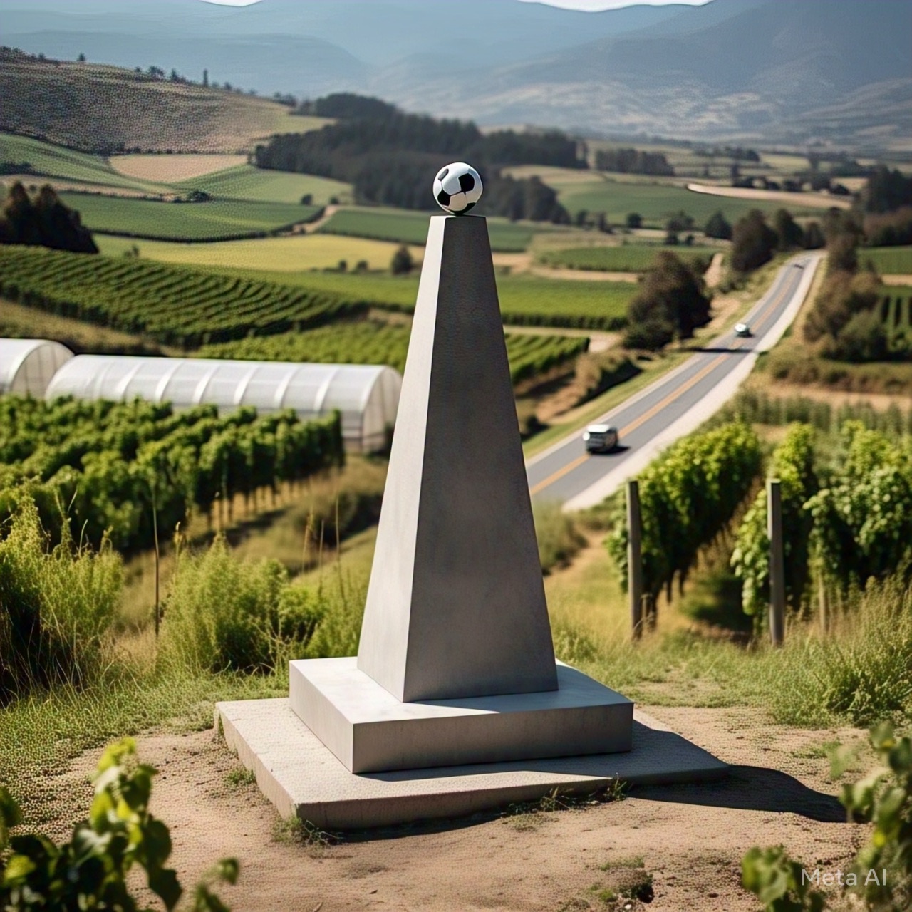 Representación de IA de monolito de Juan Pinto Durán